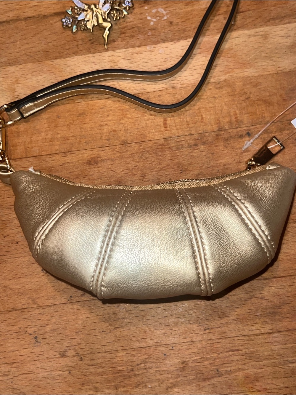 Quilted Crescent Mini Wristlet Bag Charm